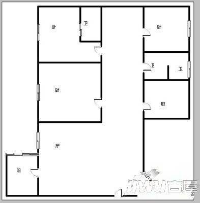 观州国际3室2厅2卫151㎡户型图