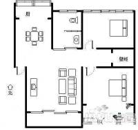 未来路公安局家属院2室1厅1卫77㎡户型图