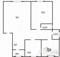 同乐小区北院3室2厅1卫107㎡户型图