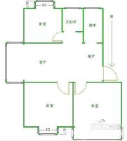 花园新村别墅3室2厅1卫户型图