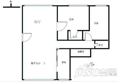 天景丽苑2室2厅1卫82㎡户型图