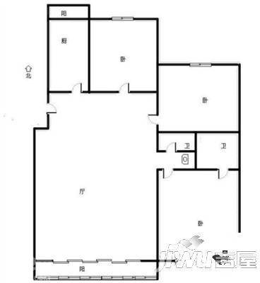 天景丽苑2室2厅1卫82㎡户型图