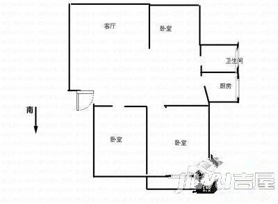 天景丽苑2室2厅1卫82㎡户型图