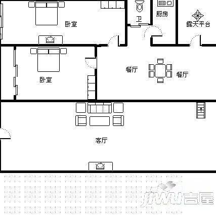 主语城1室1厅1卫43㎡户型图