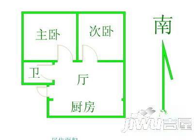 主语城1室1厅1卫43㎡户型图