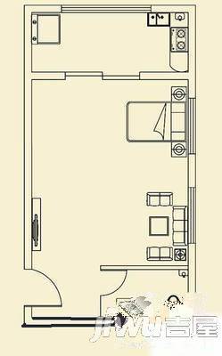 主语城1室1厅1卫43㎡户型图