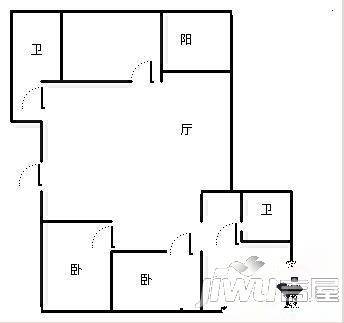 金成东方国际3室2厅1卫168㎡户型图