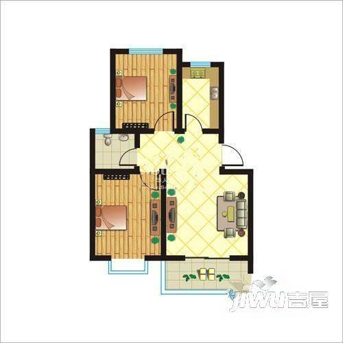 汇港新城2室2厅1卫户型图