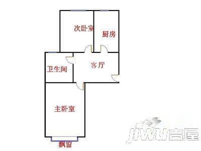 佛岗新居2室1厅1卫户型图