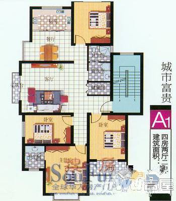 绿苑名苑3室2厅3卫130㎡户型图