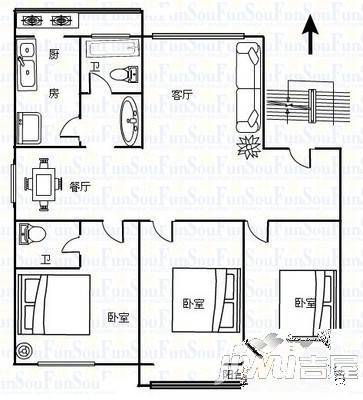 绿苑名苑3室2厅3卫130㎡户型图