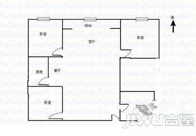 小赵砦2室1厅1卫63㎡户型图