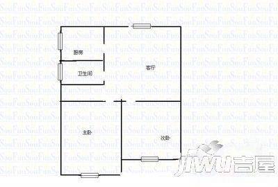 心语雅园2室2厅1卫88㎡户型图