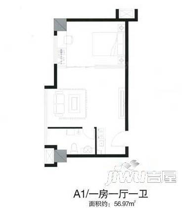 启福中原3室2厅1卫户型图