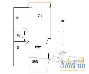 戊丰新城2室2厅1卫户型图