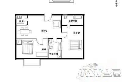 闫垌小区2室2厅1卫87㎡户型图