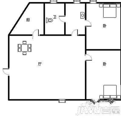 四方木业家属院3室2厅2卫117㎡户型图