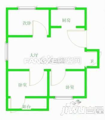 四方木业家属院3室2厅2卫117㎡户型图