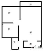 新里卢浮宫馆三期2室2厅1卫户型图