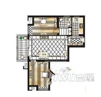 天籁涵庭2室2厅1卫户型图