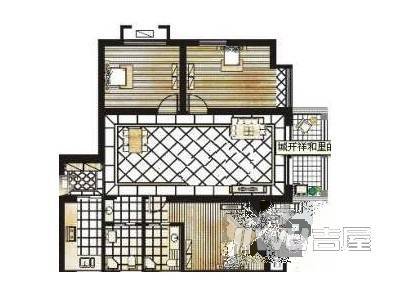 天籁涵庭2室2厅1卫户型图