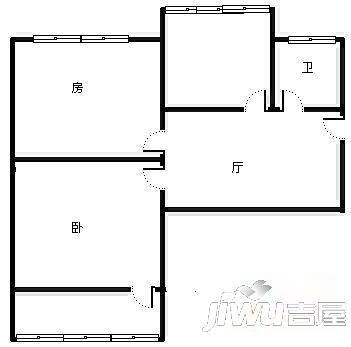 计划路小区2室1厅1卫55㎡户型图