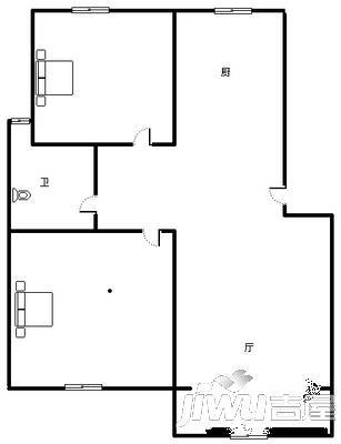 计划路小区2室1厅1卫55㎡户型图