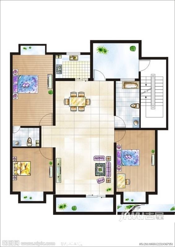 铁道陇海家园2室1厅1卫户型图