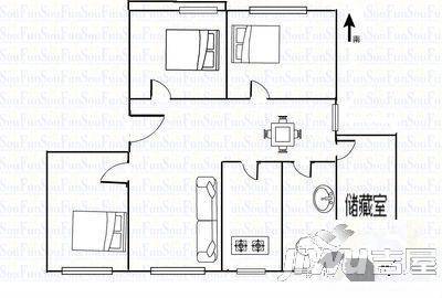 金银村小区3室2厅1卫134㎡户型图