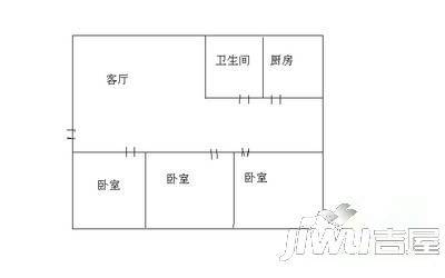 金银村小区3室2厅1卫134㎡户型图