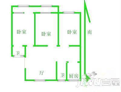 金银村小区3室2厅1卫134㎡户型图