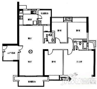 茂祥大厦0室2厅1卫户型图