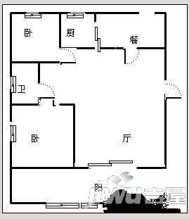 西单公寓3室2厅2卫154㎡户型图