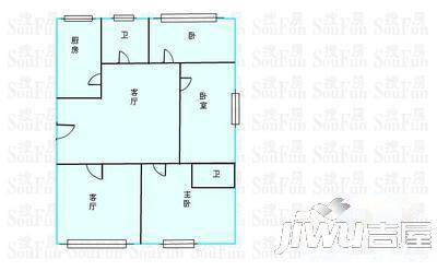 新华苑3室2厅2卫161㎡户型图