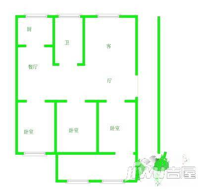 台胞小区3室2厅2卫户型图