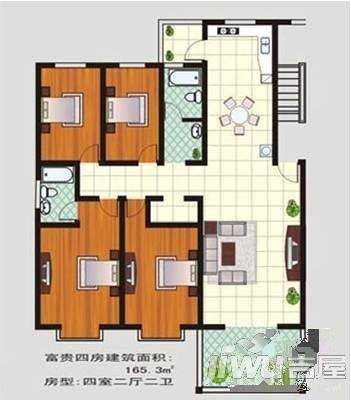 台胞小区3室2厅2卫户型图