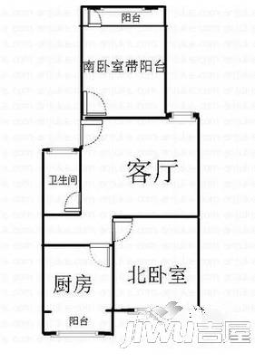 晨曦小区3室1厅1卫94㎡户型图