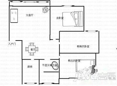 晨曦小区3室1厅1卫94㎡户型图