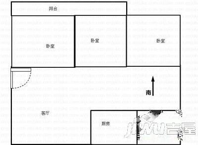 晨曦小区3室1厅1卫94㎡户型图