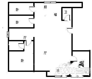 楠桦小区4室3厅2卫178㎡户型图