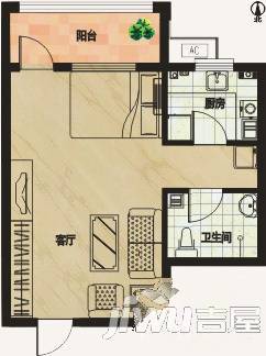 锦绣苑1室1厅1卫41㎡户型图