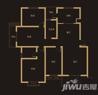 顺驰第一大街三期4室2厅2卫129㎡户型图