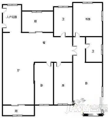 联盟新城二期5室2厅3卫350㎡户型图