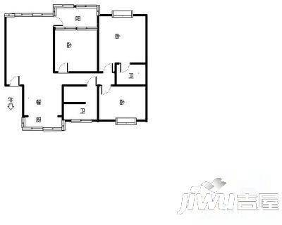 龙鑫苑3室2厅2卫130㎡户型图
