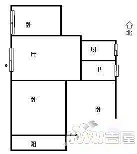 富景花园3室1厅1卫户型图