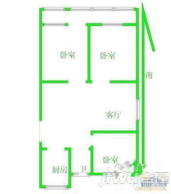 富景花园3室1厅1卫户型图