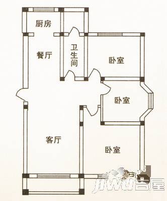 富景花园3室1厅1卫户型图