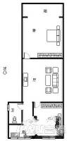毛巾厂家属院2室1厅1卫60㎡户型图
