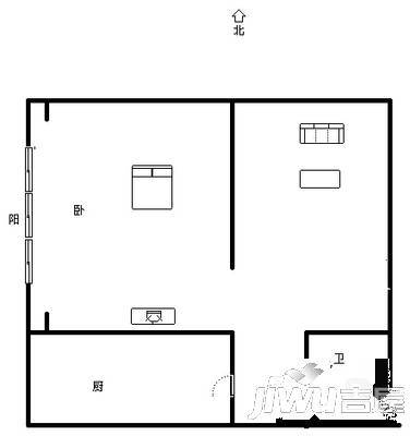 兴商公寓2室1厅1卫66㎡户型图