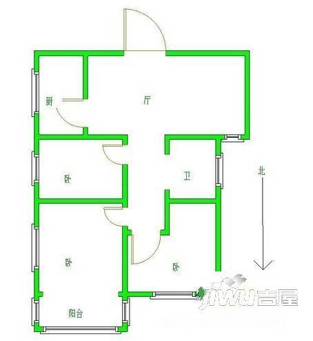 康居东瑞佳苑2室2厅1卫户型图